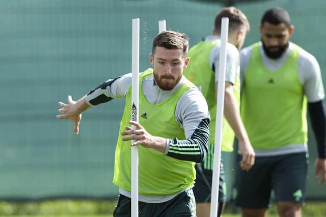 Anthony Ralston during a Celtic training session ahead of facing Aberdeen on Sunday.