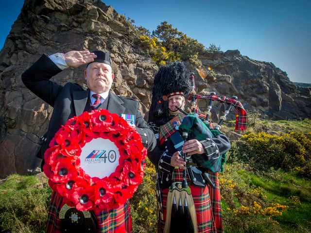 Graham Hopewell and Lance Sergeant Mark Macrae hope musicians will join them in the tribute. Picture: Poppyscotland/Legion Scotland
