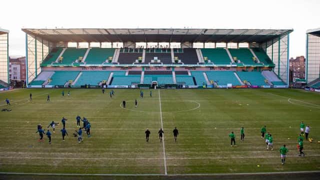 The Easter Road pitch before Hibs' last home match against Kilmarnock on January 16. (Photo by Paul Devlin / SNS Group)