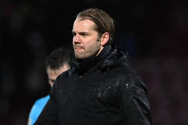 Hearts manager Robbie Neilson cuts a frustrated figure at full-time after the 2-1 defeat to Dundee at Tynecastle. (Photo by Paul Devlin / SNS Group)