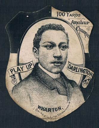 The football card commemorating Arthur Wharton is believed to be the first such collectible ever produced. Picture: Carl Wilkes