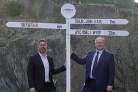 Miller Homes’ regional operations director Gary Heaney, left, with regional land director David Morgan, right. Picture: Stewart Attwood Photography