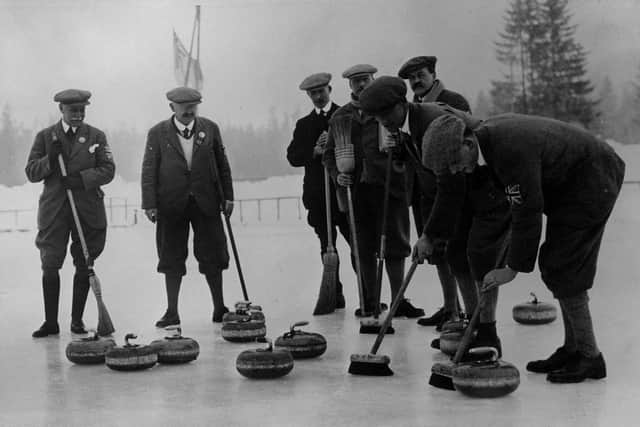 The British Curling team at the first Winter Olympics in Chamonix, France in 1924 . (Image credit: Topical Press Agency/Getty Images)