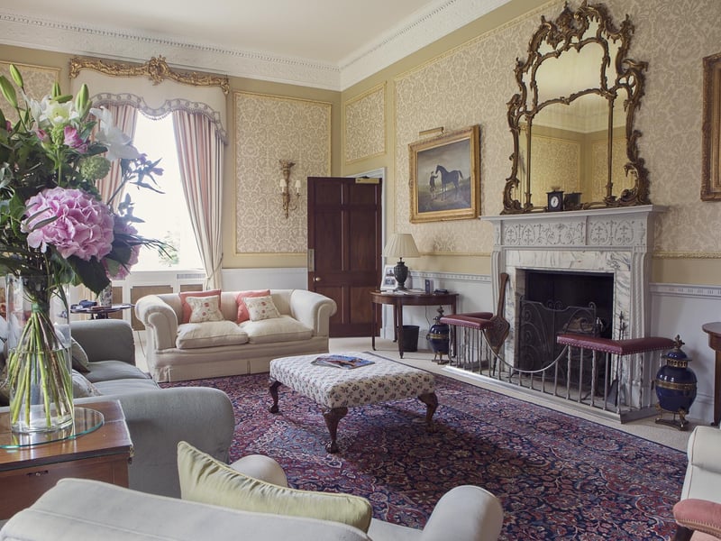 Hillhouse's beautiful drawing room with fireplace Pic: Janet Murray