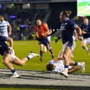 Cam Redpath scores for Scotland against Argentina. Picture: Jane Barlow/PA Images