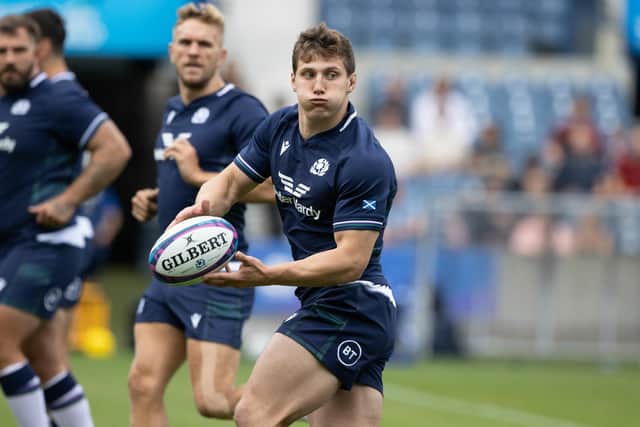 Rory Darge, who will captain Scotland against Italy, during a training session at Scottish Gas Murrayfield ahead of the match. (Photo by Craig Williamson / SNS Group)