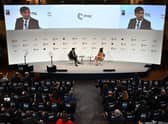 Prime Minister Rishi Sunak attends a Q and A session after speaking at the Munich Security Conference in Germany. The Prime Minister is due to meet with a number of world leaders while at the summit. He is also expected to meet European Commission president Ursula von der Leyen on the fringes to talk about a deal to fix the Northern Ireland Protocol. Picture date: Saturday February 18, 2023.