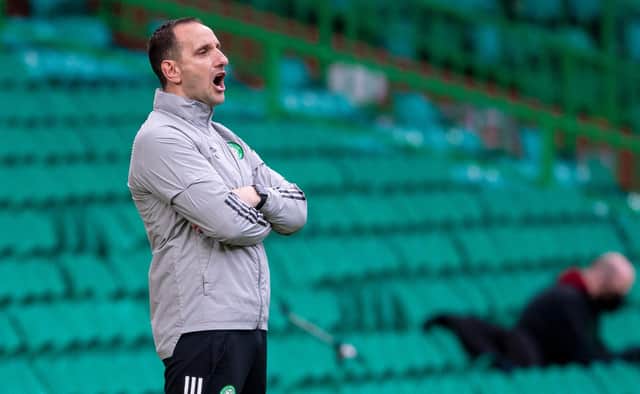 Celtic interim manager John Kennedy has sought to spell out loud and clear that an unbeaten league season for Rangers would not make them  invicibles to rival the domestically undefeated treble-winning Parkhead team of 2016-17. (Photo by Ross MacDonald / SNS Group)