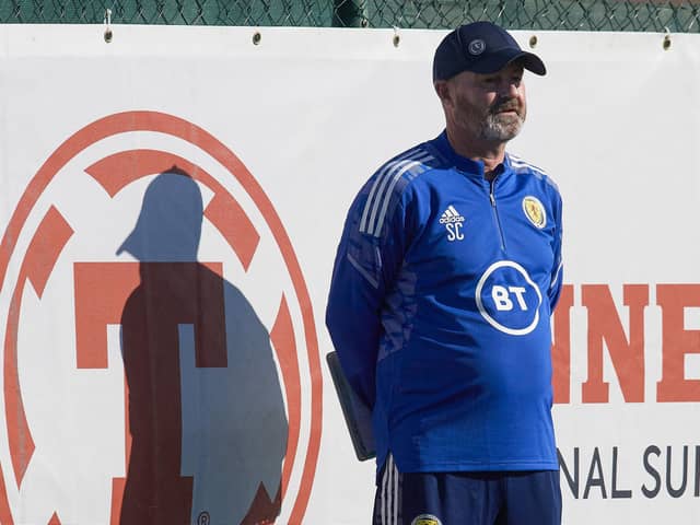 Head Coach Steve Clarke during Scotland National team's training on November 11, 2021, in La Finca, Spain. (Photo by Jose Breton / SNS Group)