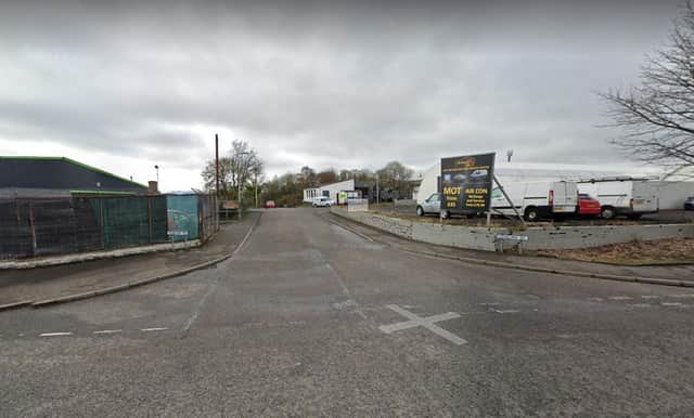 The man was hit by a car at a Kirkcaldy industrial estate.