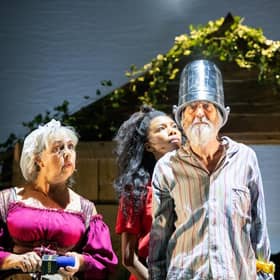 Left to right: Irene Macdougall, Nicole Sawyerr, Benny Young and Emily Winter in Don Quixote: Man of Clackmannanshire PIC: Tommy Ga-Ken Wan