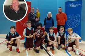 Kintore Primary School took home the first ever Kenny Gibb Memorial Shield. Inset: Coach Kenny Gibb.