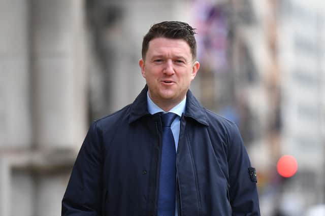 Founder and former leader of the anti-Islam English Defence League (EDL), Stephen Yaxley-Lennon, AKA Tommy Robinson, has been ordered to pay a Syrian schoolboy after he lost a libel case (Photo by BEN STANSALL/AFP via Getty Images).