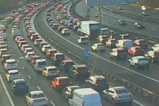 There are long tailbacks