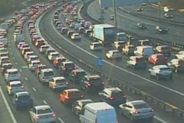 There are long tailbacks