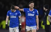 Rangers' Ben Davies celebrates with Ryan Kent. (Photo by Rob Casey / SNS Group)