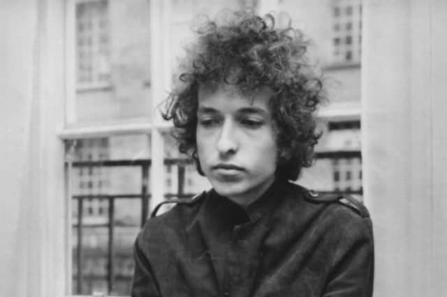 Bob Dylan at a 1966 press conference in London (Picture: Express Newspapers/Getty Images)