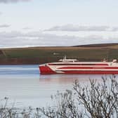 Half the passengers were evacuated by lifeboat after the ferry Alfred grounded. Picture: Pentland Ferries