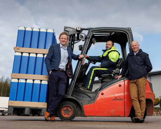 Stuart Common managing director; Roddy Adam, site supervisor; Mac Mackie, chairman. Picture: Newsline Media