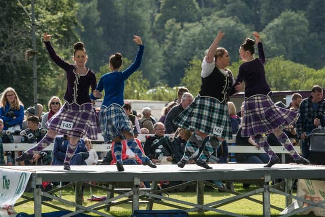 Highland dancers performing at a previous Lonach Highland Gathering and Games.