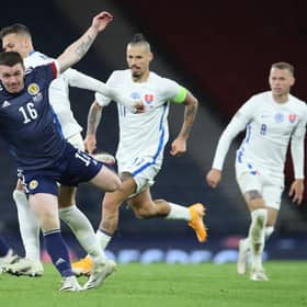 John Fleck in action for Scotland in the 1-0 win over Slovakia at Hampden on October 11, 2020. (Photo by Ian MacNicol/Getty Images)