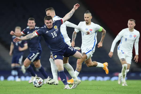 John Fleck in action for Scotland in the 1-0 win over Slovakia at Hampden on October 11, 2020. (Photo by Ian MacNicol/Getty Images)