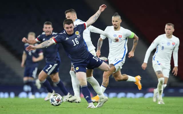John Fleck in action for Scotland in the 1-0 win over Slovakia at Hampden on October 11, 2020. (Photo by Ian MacNicol/Getty Images)