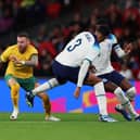 Hibs winger Martin Boyle in action for Australia against England at Wembley. (Photo by Tom Dulat/Getty Images)