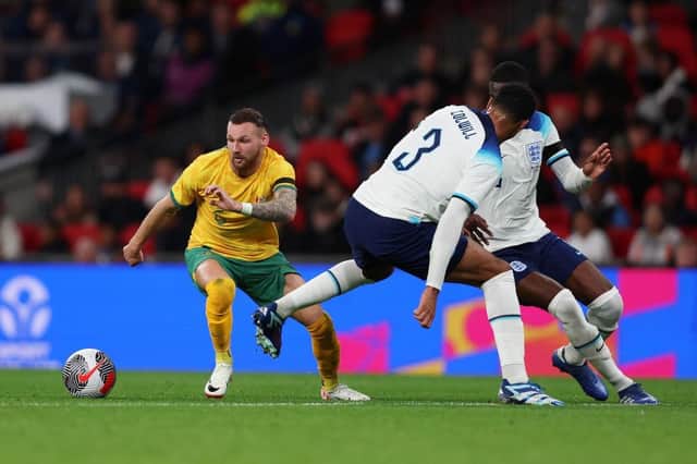 Hibs winger Martin Boyle in action for Australia against England at Wembley. (Photo by Tom Dulat/Getty Images)