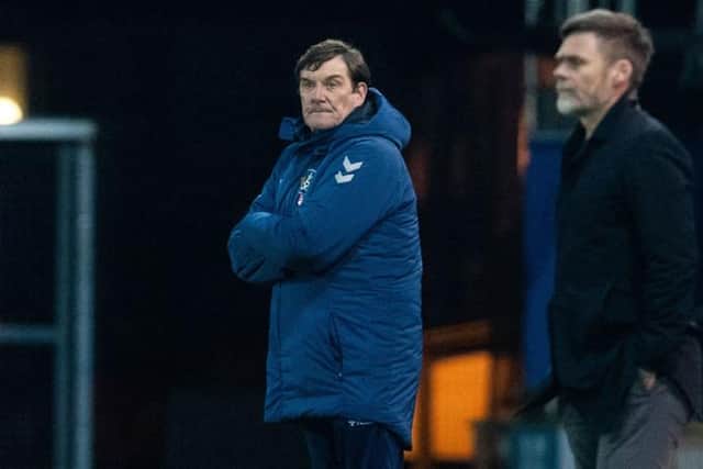 Kilmarnock manager Tommy Wright during a Scottish Premiership match between Kilmarnock and Motherwell at Rugby Park on February 10, 2021, in Kilmarnock, Scotland (Photo by Craig Foy / SNS Group)
