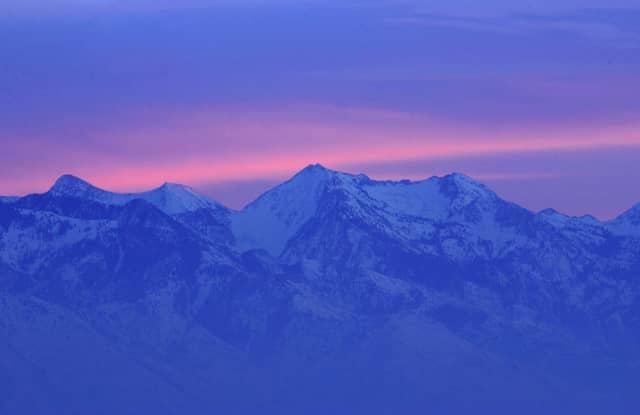 'Purple mountain majesty': The Wasatch mountains near Salt Lake City, Utah (Picture: Matthew Stockman/Getty Images)