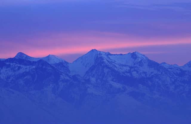 'Purple mountain majesty': The Wasatch mountains near Salt Lake City, Utah (Picture: Matthew Stockman/Getty Images)