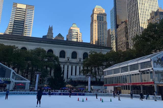The ice skating rink at the Winter Village in Bryant Park.