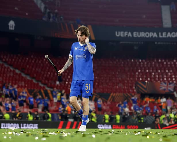 Alex Lowry was part of the Rangers squad in Seville.