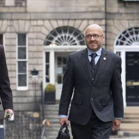 Scottish Green co-leaders Patrick Harvie and Lorna Slater arrive at Bute House in Edinburgh. Picture: Lesley Martin/PA Wire