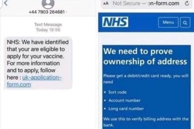 Fraudsters target the vulnerable with fake messages offering vaccines
