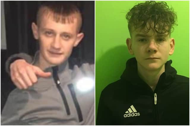 Derek Paton (left) and Leon Fitzpatrick (right) who were both killed in a crash in Wishaw picture: Police Scotland