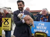 SNP leadership candidate Humza Yousaf during a visit to Arbroath Harbour, Angus, located near to where the Declaration of Arbroath is believed to have been written in 1320.