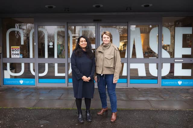 From left: Yasmin Sulaiman of CodeBase and Nicola Anderson of FinTech Scotland. Picture: Eilidh Haig.