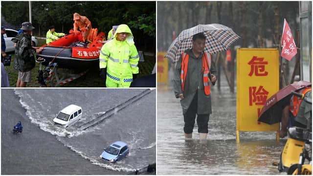 At least a dozen people died in severe flooding in China that trapped people in subways and schools, washed away vehicles and stranded people in their workplaces overnight (Feng Xiaomin/Xinhua via AP/Getty Images)
