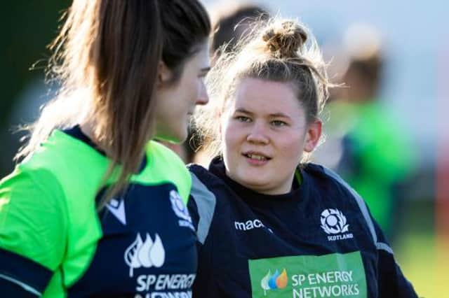 Scotland's Leah Bartlett during Scotland Women's rugby training at the DAM Health Stadium, on November 10, 2021. (Photo by Mark Scates / SNS Group)