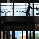 View of part of the Standard Life building on Lothian Road in Edinburgh.