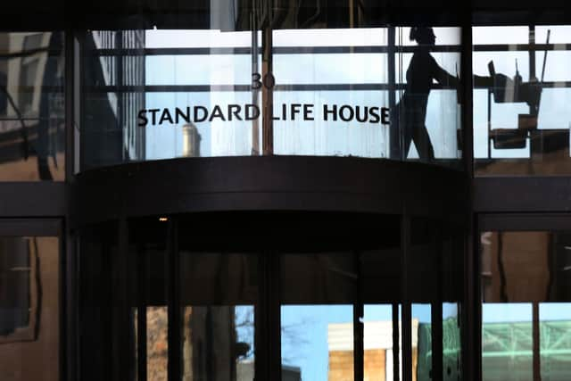 View of part of the Standard Life building on Lothian Road in Edinburgh.