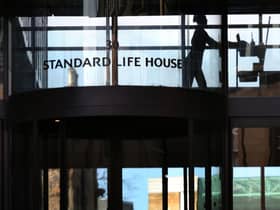 View of part of the Standard Life building on Lothian Road in Edinburgh.