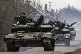 Ukrainian T64 tanks move towards Bakhmut. Picture: Aris Messinis/AFP via Getty Images