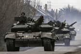 Ukrainian T64 tanks move towards Bakhmut. Picture: Aris Messinis/AFP via Getty Images