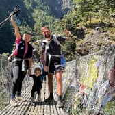 The Dallas family during their climb of Everest.