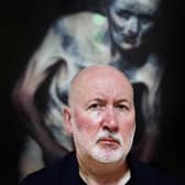 Portrait of Ken Currie at his solo exhibition. Ken Currie: Chunnacas na mairbh beo (The Dead Have Been Seen Alive)