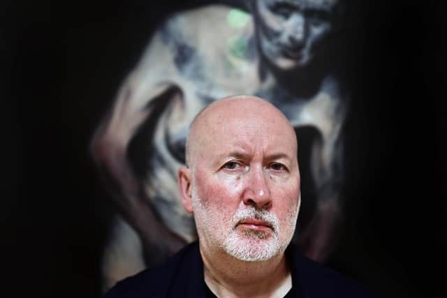 Portrait of Ken Currie at his solo exhibition. Ken Currie: Chunnacas na mairbh beo (The Dead Have Been Seen Alive)