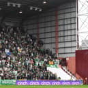 Around 1250 Celtic fans were at Tynecastle Park when they celebrated winning the title in May but around half that number will attend away matches at Hearts next season - a move which affects all clubs except Hibs.  (Photo by Craig Foy / SNS Group)
